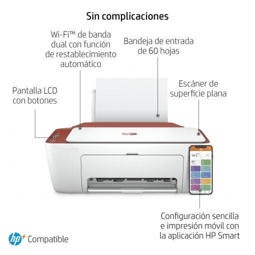 Impresora Multifunción HP DeskJet 2723e, WiFi, 6 meses Instant Ink